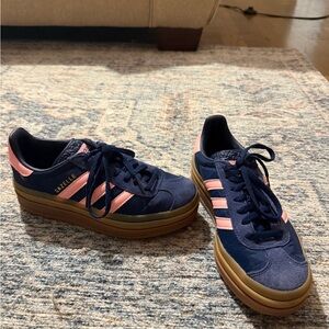 Gazelle Navy and Pink Adidas sneakers